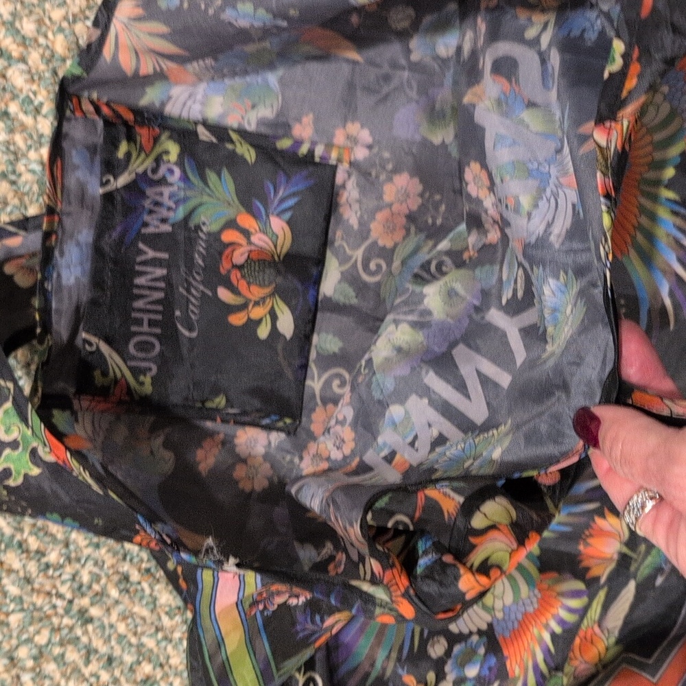 Johnny Was Foldable, Packable Thin Nylon Tote - image 6